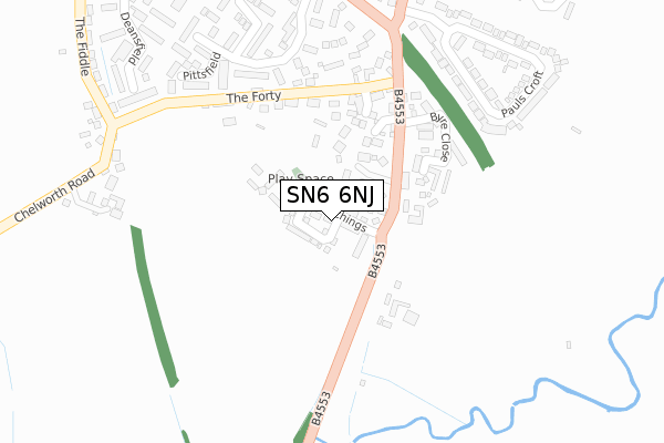 SN6 6NJ map - large scale - OS Open Zoomstack (Ordnance Survey)