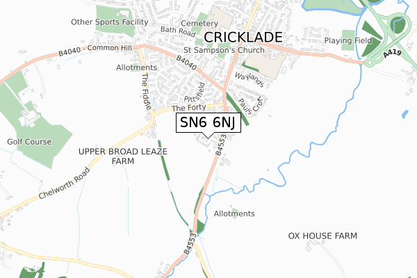 SN6 6NJ map - small scale - OS Open Zoomstack (Ordnance Survey)