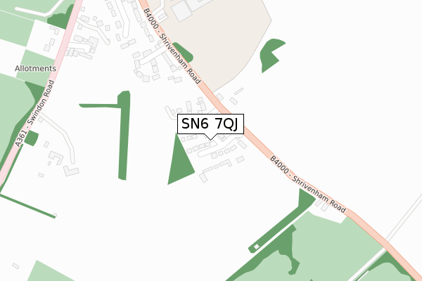 SN6 7QJ map - large scale - OS Open Zoomstack (Ordnance Survey)