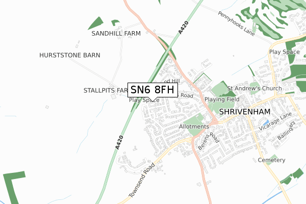 SN6 8FH map - small scale - OS Open Zoomstack (Ordnance Survey) SN6 8FH map - small scale - OS Open Zoomstack (Ordnance Survey)