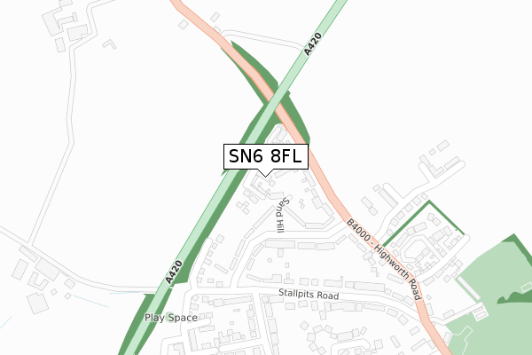 SN6 8FL map - large scale - OS Open Zoomstack (Ordnance Survey) SN6 8FL map - large scale - OS Open Zoomstack (Ordnance Survey)