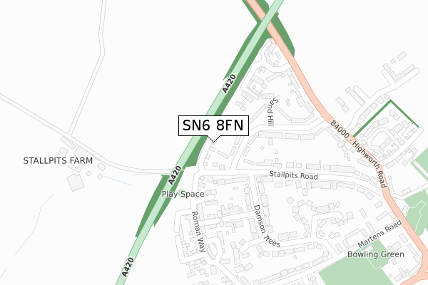 SN6 8FN map - large scale - OS Open Zoomstack (Ordnance Survey)