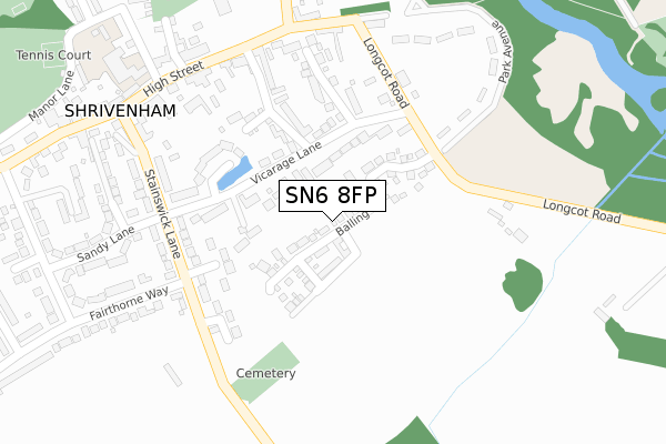 SN6 8FP map - large scale - OS Open Zoomstack (Ordnance Survey)