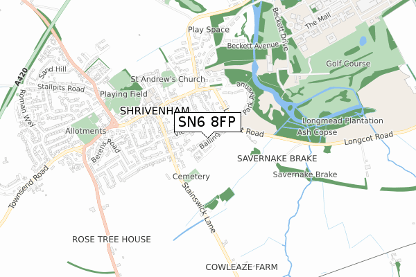 SN6 8FP map - small scale - OS Open Zoomstack (Ordnance Survey)