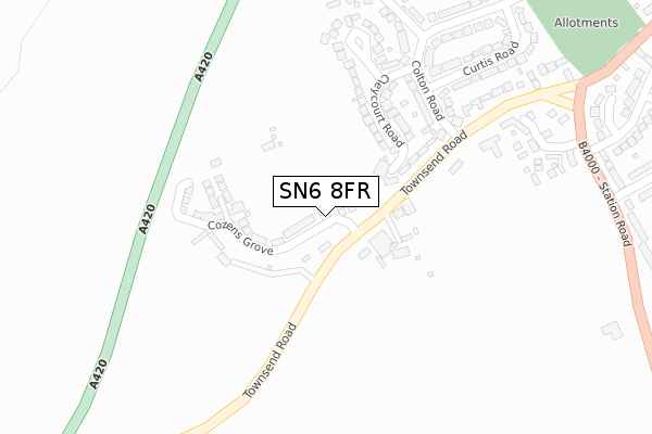 SN6 8FR map - large scale - OS Open Zoomstack (Ordnance Survey) SN6 8FR map - large scale - OS Open Zoomstack (Ordnance Survey)
