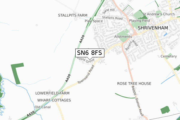 SN6 8FS map - small scale - OS Open Zoomstack (Ordnance Survey)