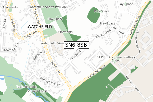 SN6 8SB map - large scale - OS Open Zoomstack (Ordnance Survey)