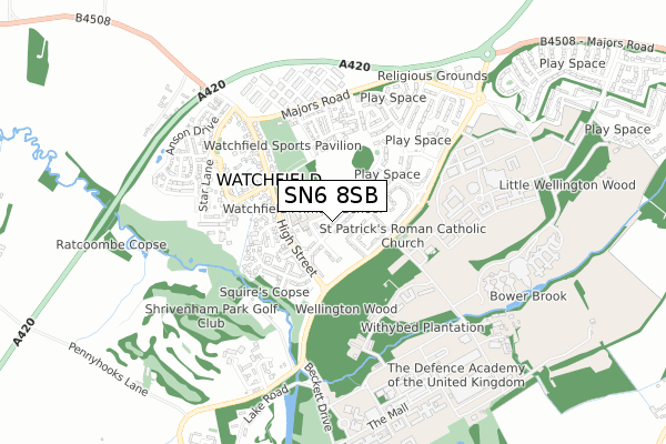 SN6 8SB map - small scale - OS Open Zoomstack (Ordnance Survey) SN6 8SB map - small scale - OS Open Zoomstack (Ordnance Survey)