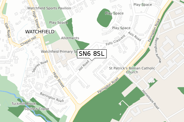 SN6 8SL map - large scale - OS Open Zoomstack (Ordnance Survey)