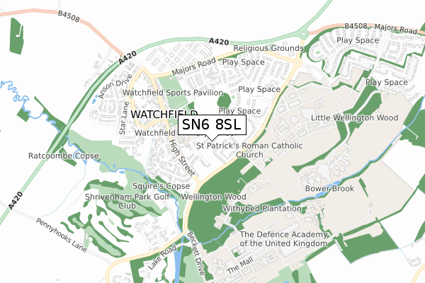 SN6 8SL map - small scale - OS Open Zoomstack (Ordnance Survey)