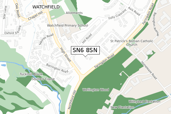 SN6 8SN map - large scale - OS Open Zoomstack (Ordnance Survey) SN6 8SN map - large scale - OS Open Zoomstack (Ordnance Survey)