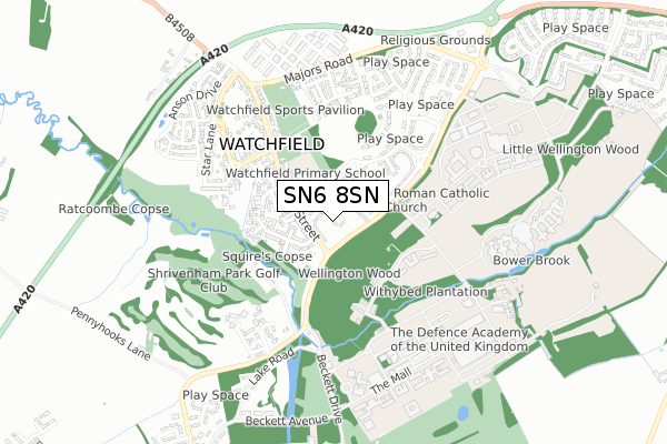 SN6 8SN map - small scale - OS Open Zoomstack (Ordnance Survey) SN6 8SN map - small scale - OS Open Zoomstack (Ordnance Survey)