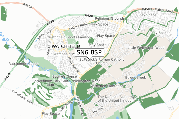 SN6 8SP map - small scale - OS Open Zoomstack (Ordnance Survey)