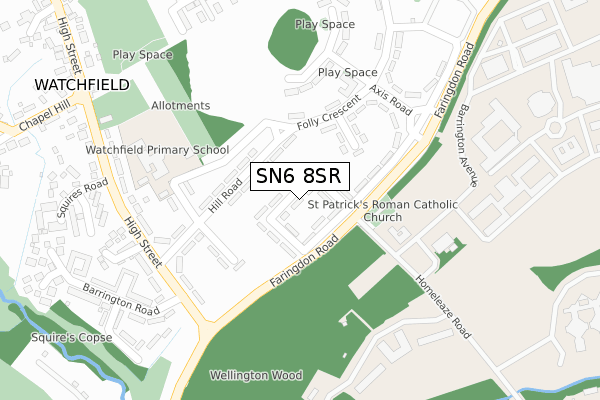 SN6 8SR map - large scale - OS Open Zoomstack (Ordnance Survey)