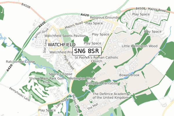 SN6 8SR map - small scale - OS Open Zoomstack (Ordnance Survey)