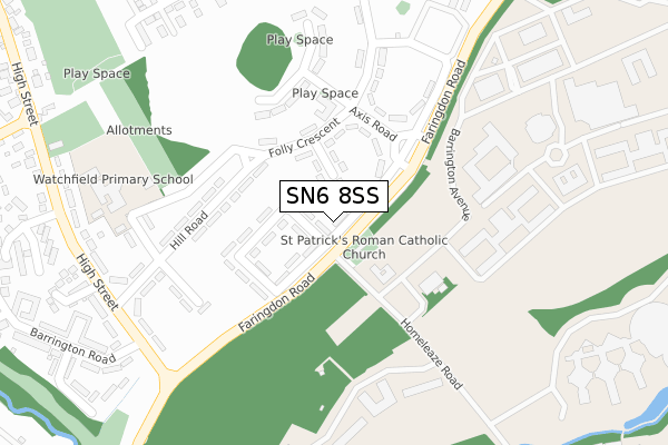 SN6 8SS map - large scale - OS Open Zoomstack (Ordnance Survey)