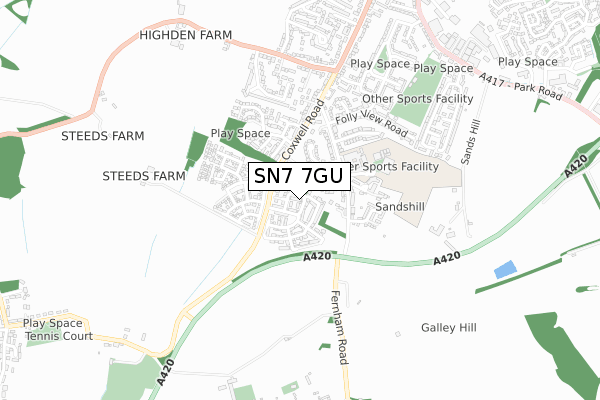SN7 7GU map - small scale - OS Open Zoomstack (Ordnance Survey) SN7 7GU map - small scale - OS Open Zoomstack (Ordnance Survey)