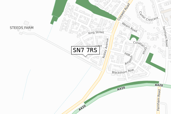 SN7 7RS map - large scale - OS Open Zoomstack (Ordnance Survey)