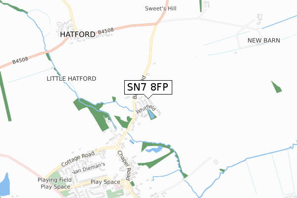 SN7 8FP map - small scale - OS Open Zoomstack (Ordnance Survey)