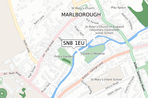 SN8 1EU map - large scale - OS Open Zoomstack (Ordnance Survey)