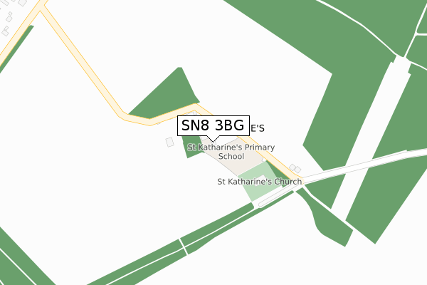 SN8 3BG map - large scale - OS Open Zoomstack (Ordnance Survey)