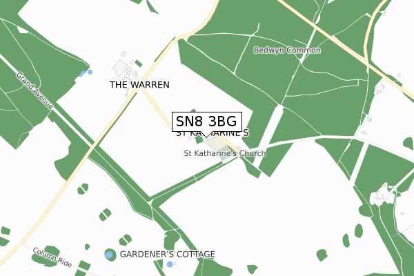 SN8 3BG map - small scale - OS Open Zoomstack (Ordnance Survey)