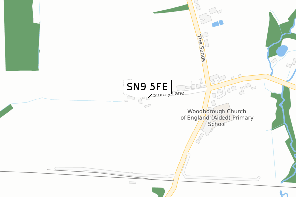 SN9 5FE map - large scale - OS Open Zoomstack (Ordnance Survey)