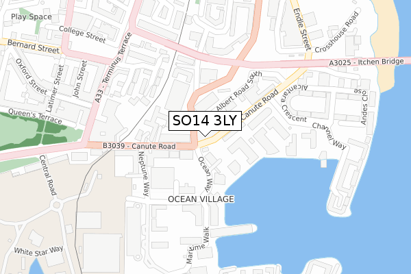 SO14 3LY map - large scale - OS Open Zoomstack (Ordnance Survey) SO14 3LY map - large scale - OS Open Zoomstack (Ordnance Survey)