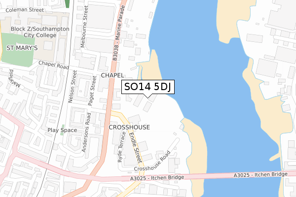 SO14 5DJ map - large scale - OS Open Zoomstack (Ordnance Survey) SO14 5DJ map - large scale - OS Open Zoomstack (Ordnance Survey)