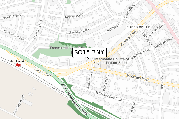 SO15 3NY map - large scale - OS Open Zoomstack (Ordnance Survey) SO15 3NY map - large scale - OS Open Zoomstack (Ordnance Survey)