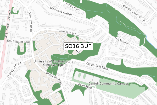 SO16 3UF open data dashboard