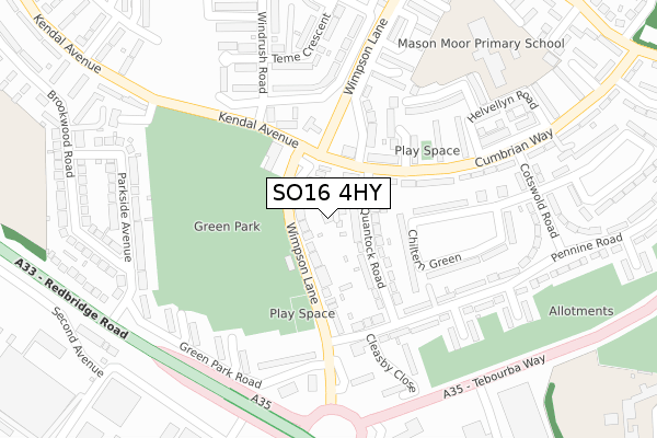 SO16 4HY map - large scale - OS Open Zoomstack (Ordnance Survey) SO16 4HY map - large scale - OS Open Zoomstack (Ordnance Survey)
