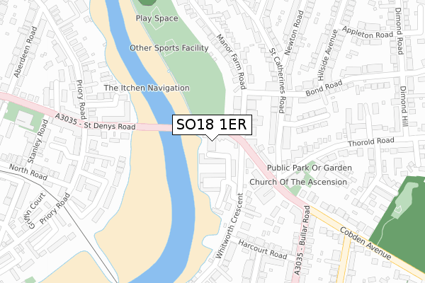 SO18 1ER map - large scale - OS Open Zoomstack (Ordnance Survey) SO18 1ER map - large scale - OS Open Zoomstack (Ordnance Survey)