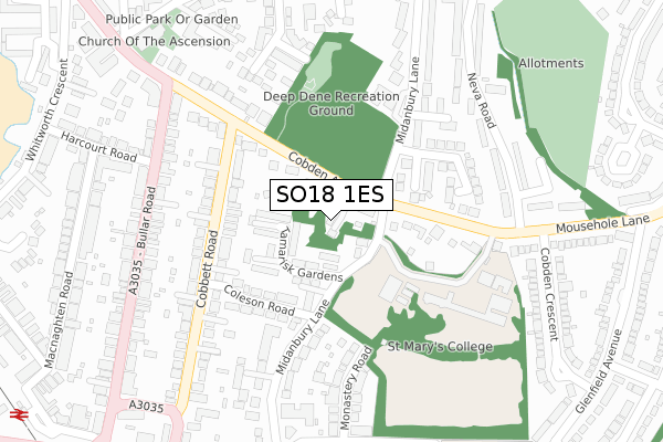 SO18 1ES map - large scale - OS Open Zoomstack (Ordnance Survey) SO18 1ES map - large scale - OS Open Zoomstack (Ordnance Survey)