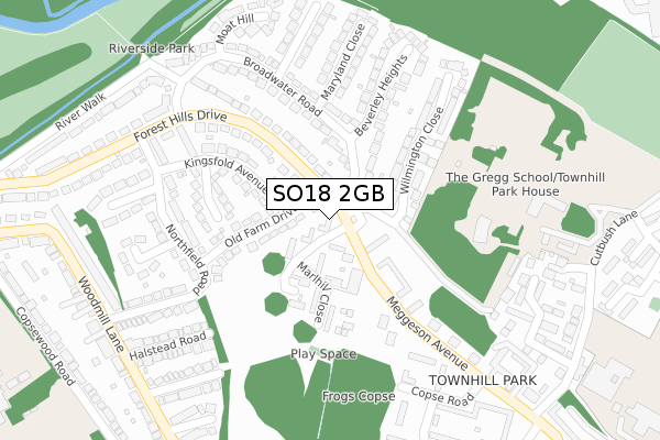 SO18 2GB map - large scale - OS Open Zoomstack (Ordnance Survey)