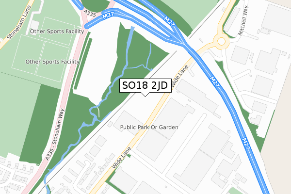 SO18 2JD map - large scale - OS Open Zoomstack (Ordnance Survey) SO18 2JD map - large scale - OS Open Zoomstack (Ordnance Survey)