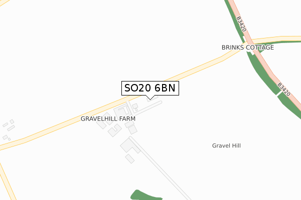 SO20 6BN map - large scale - OS Open Zoomstack (Ordnance Survey)