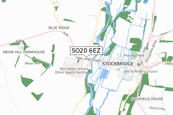SO20 6EZ map - small scale - OS Open Zoomstack (Ordnance Survey)