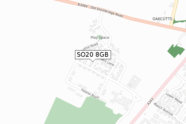 SO20 8GB map - large scale - OS Open Zoomstack (Ordnance Survey)