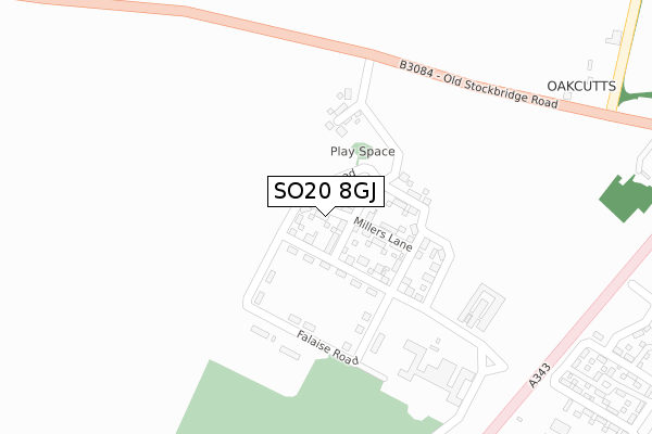 SO20 8GJ map - large scale - OS Open Zoomstack (Ordnance Survey) SO20 8GJ map - large scale - OS Open Zoomstack (Ordnance Survey)