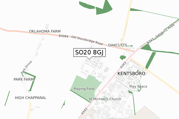 SO20 8GJ map - small scale - OS Open Zoomstack (Ordnance Survey) SO20 8GJ map - small scale - OS Open Zoomstack (Ordnance Survey)