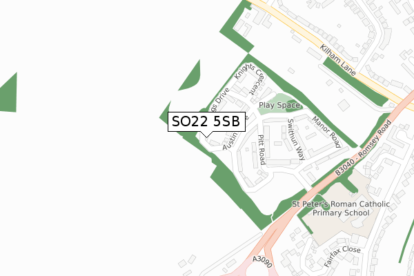 SO22 5SB map - large scale - OS Open Zoomstack (Ordnance Survey)