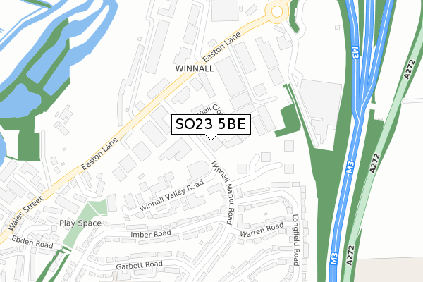 SO23 5BE map - large scale - OS Open Zoomstack (Ordnance Survey)