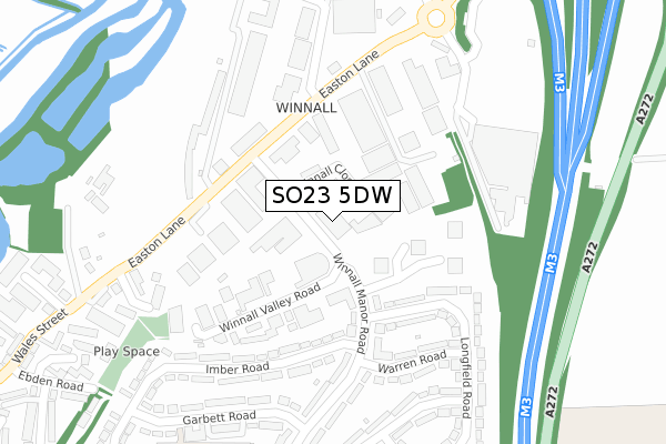 SO23 5DW map - large scale - OS Open Zoomstack (Ordnance Survey)