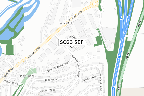 SO23 5EF map - large scale - OS Open Zoomstack (Ordnance Survey)