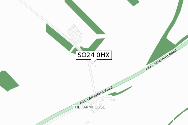 SO24 0HX map - large scale - OS Open Zoomstack (Ordnance Survey)