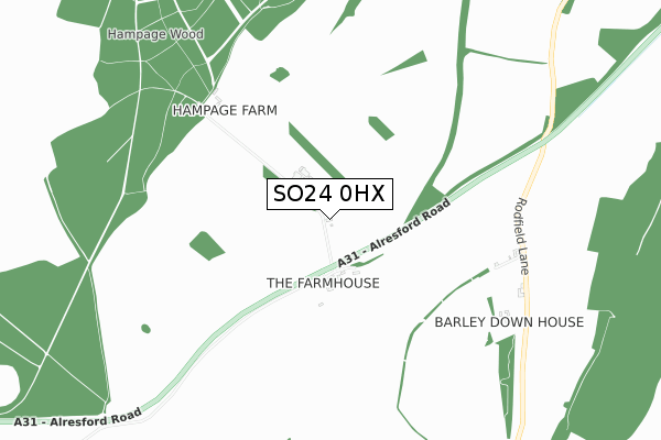 SO24 0HX map - small scale - OS Open Zoomstack (Ordnance Survey)