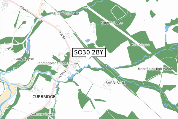 SO30 2BY map - small scale - OS Open Zoomstack (Ordnance Survey)