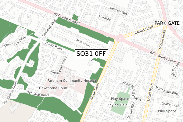 SO31 0FF map - large scale - OS Open Zoomstack (Ordnance Survey)