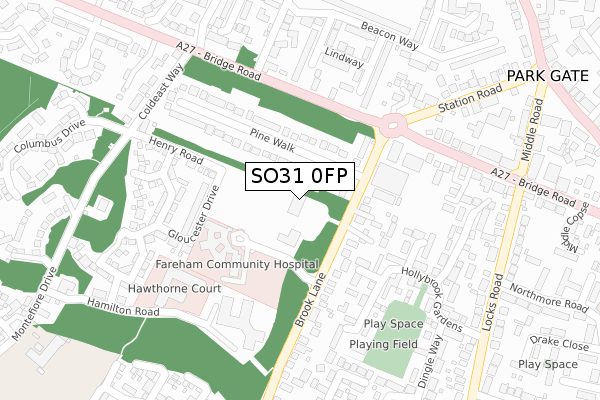 SO31 0FP map - large scale - OS Open Zoomstack (Ordnance Survey)